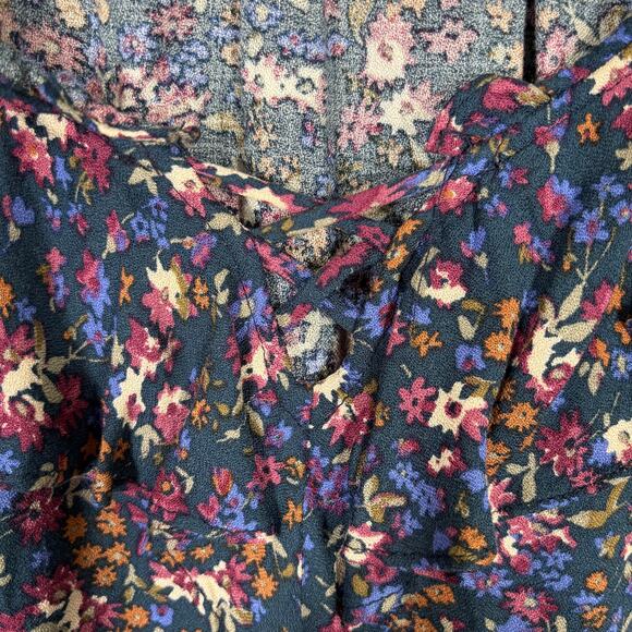 American Rag Top Medium Floral Crochet Puff Cottage Peasant Boho‎ Farmhouse - Picture 4 of 11